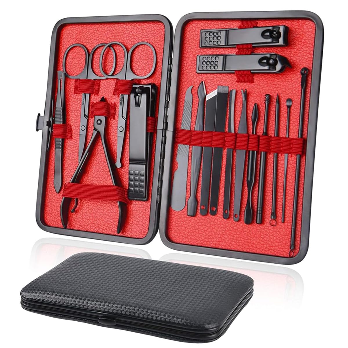 MAYCREATE Manicure Set for Women, Men Stainless Steel Professional Pedicure Kit, Nail Clipper for Manicure Kit & Eyebrow Grooming Kit Nail Care Tool Kit with Storage Case Manicure Kit Travel - 18 Pcs MAYCREATE Manicure Set for Women, Men Stainless Steel Professional Pedicure Kit, Nail Clipper for Manicure Kit & Eyebrow Grooming Kit Nail Care Tool Kit with Storage Case Manicure Kit Travel - 18 Pcs